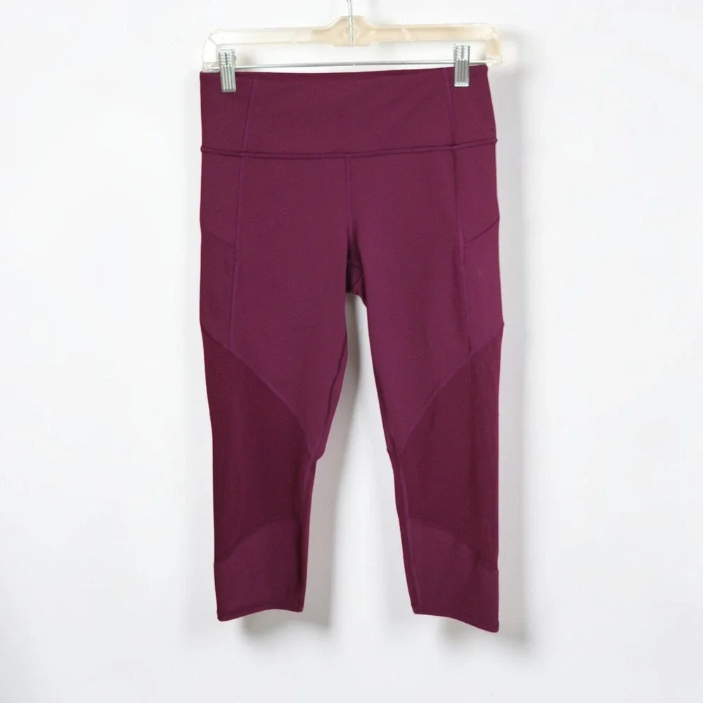 Athleta Women's Purple Mesh‎ Contender Capri Leggings Size Small